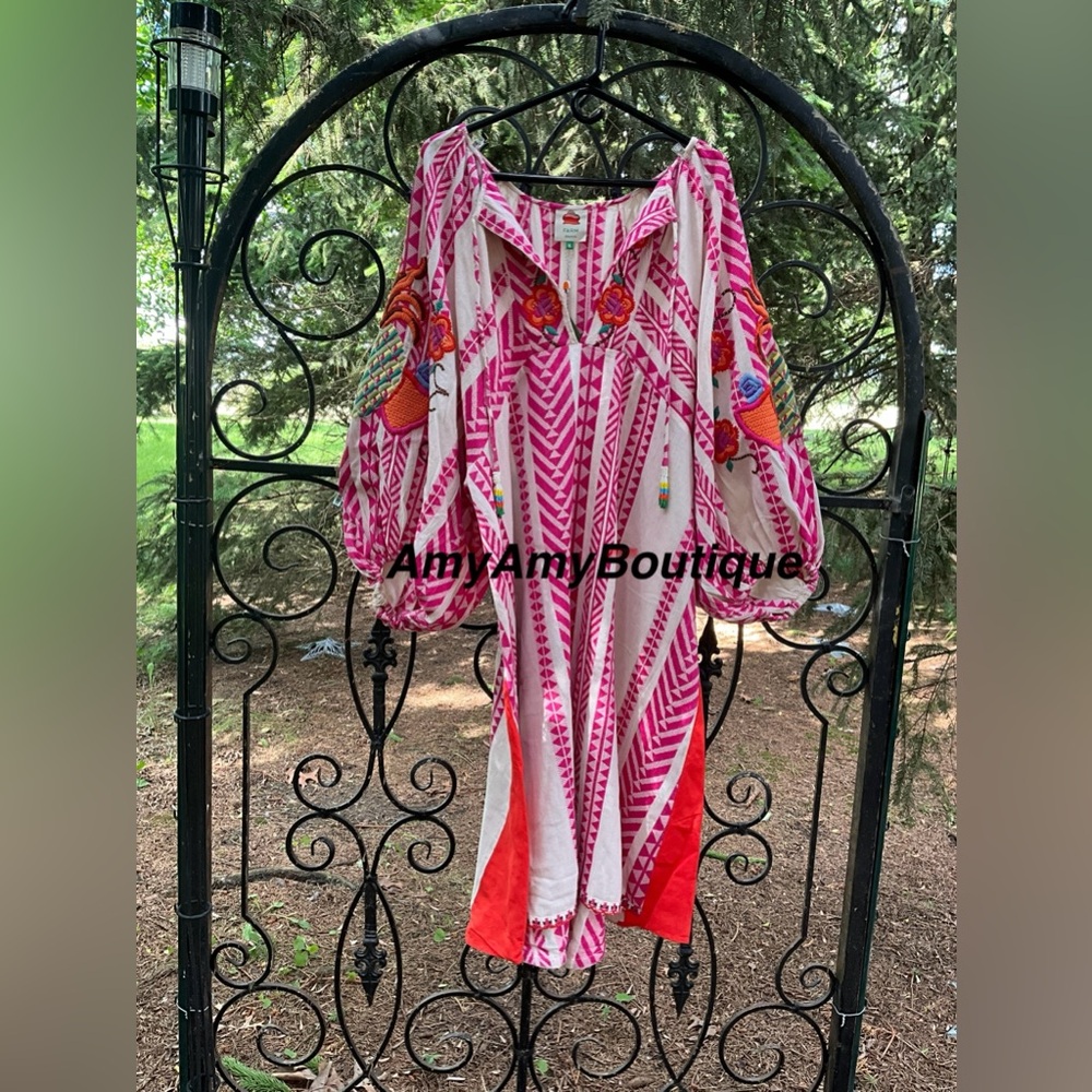 Farm Rio Jacquard Embroidered Maxi Dress NWT$335 X-LARGE Flowers Pineapples